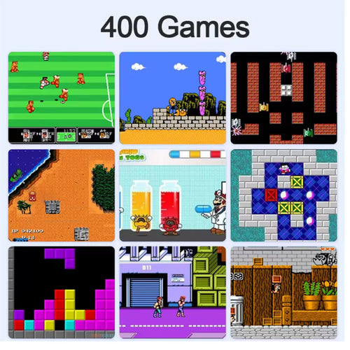 2 Pack Handheld Games for Kids Console 400 Retro Video Games, Portable Gaming Player Mini Arcade Electronic Toy Gifts for Boys Girls 2 Pack [Blue]